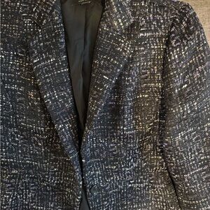 Ann Taylor Black and Purple Textured Jacket